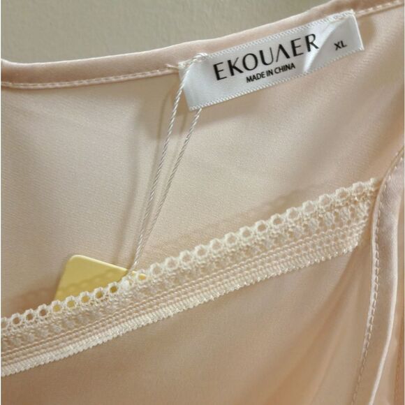 NWT EKOUAER Silk Satin Vneck Cami - Picture 6 of 7